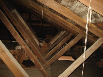 Attic trusses in New Orleans. By Infrogmation.